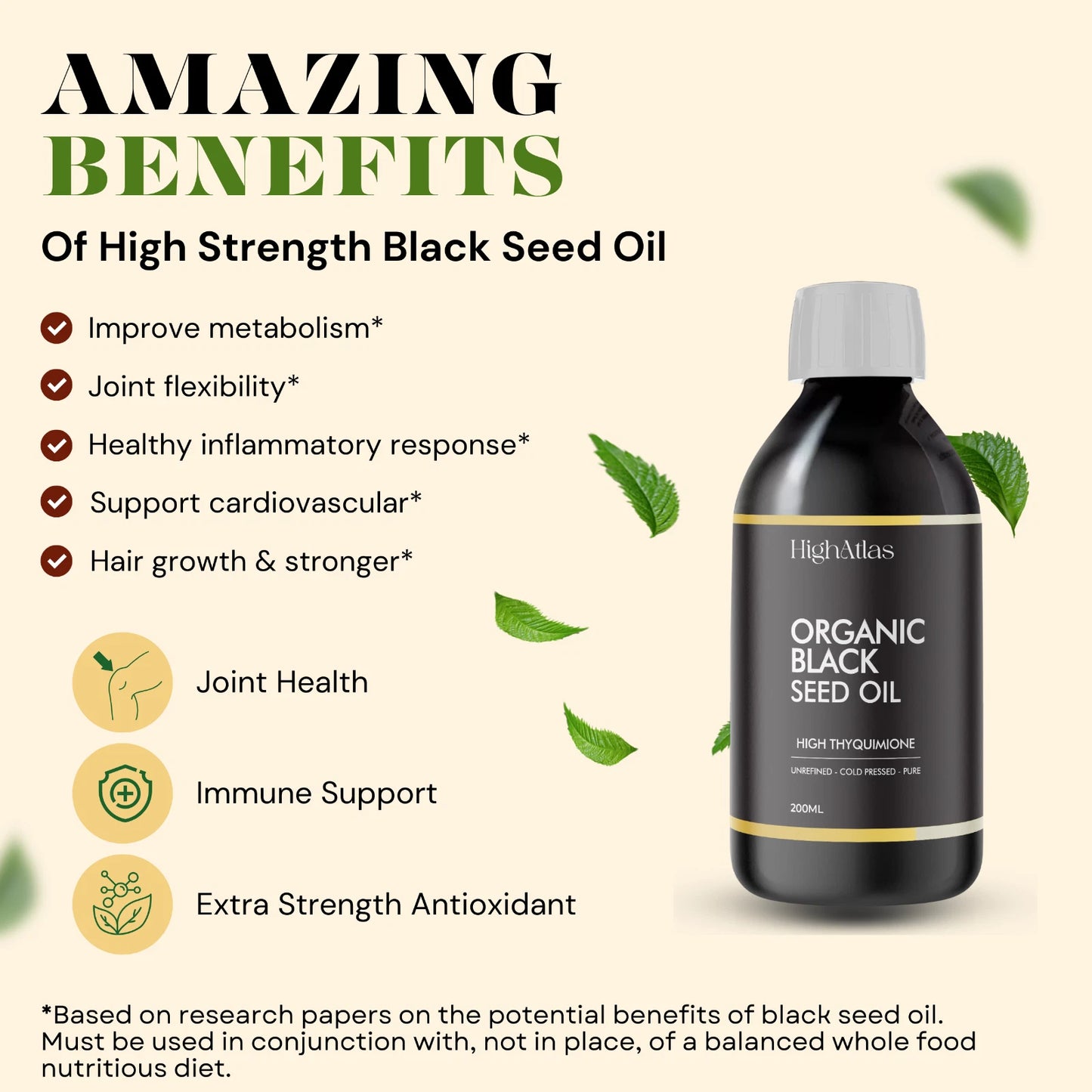 Organic Black Seed Oil – 200ml Cold-Pressed Nigella Sativa (Extra Virgin, Unrefined)