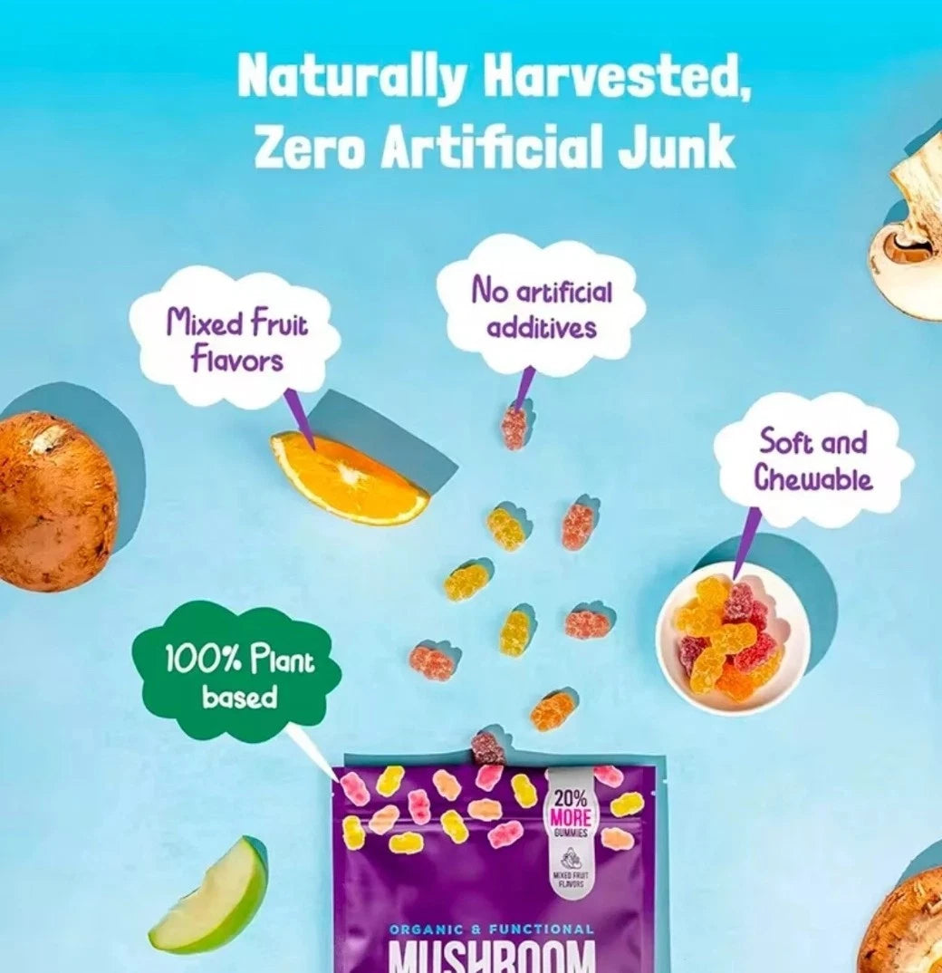 Product packaging with health benefits highlighted on a blue background