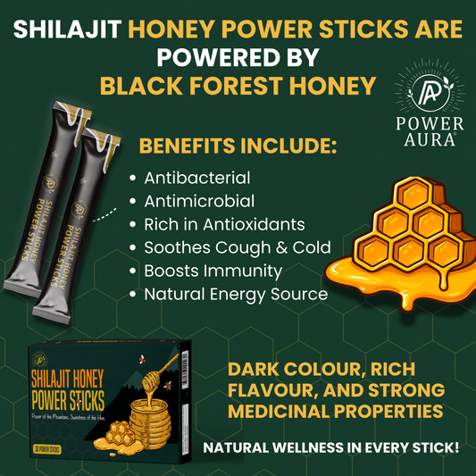 Shilajit Black Forest Honey Power Sticks | 30 Sticks