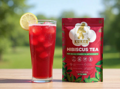 Hibiscus Tea – 30 Premium Tea Bags (50g) Caffeine-Free Herbal Infusion