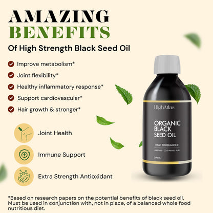 Organic Black Seed Oil – 200ml Cold-Pressed Nigella Sativa (Extra Virgin, Unrefined)