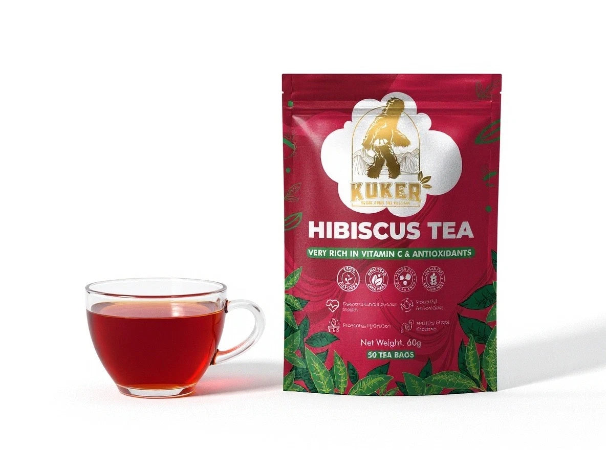 Hibiscus Tea – 30 Premium Tea Bags (50g) Caffeine-Free Herbal Infusion