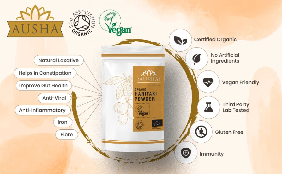 Organic Haritaki Powder 200g – Gut Health, Digestion & Detox Support