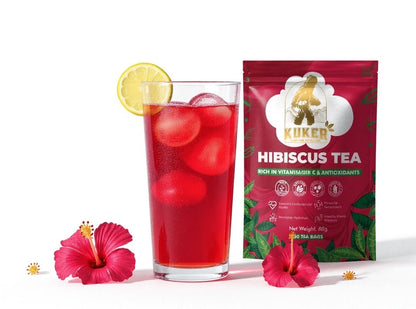 Hibiscus Tea – 30 Premium Tea Bags (50g) Caffeine-Free Herbal Infusion