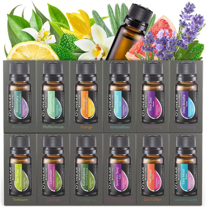 Top 12 Essential Oils & Blends Set – 12 x 10ml