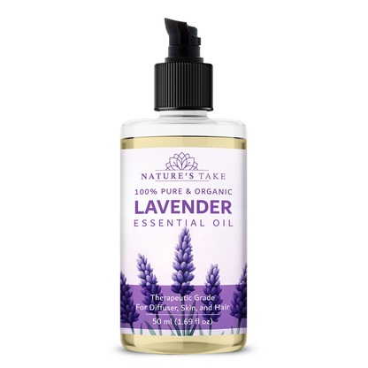 Pure Lavender Essential Oil – 100% Natural Aromatherapy – 50ml Pump Bottle