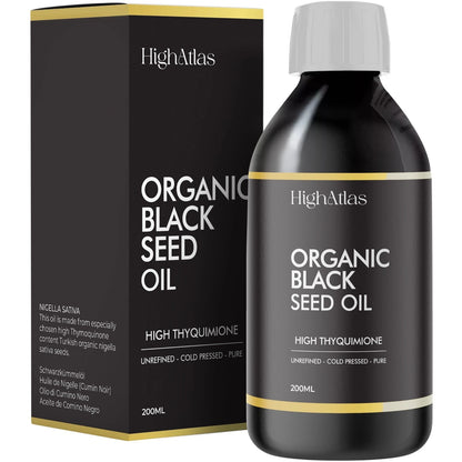 Organic Black Seed Oil – 200ml Cold-Pressed Nigella Sativa (Extra Virgin, Unrefined)