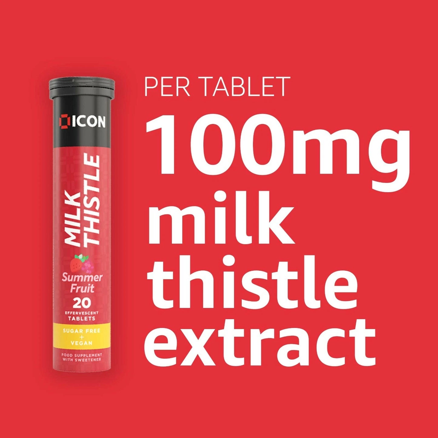 Milk Thistle Effervescent Tablets – Summer Fruit Flavour, Sugar Free & Vegan (20 Tablets)
