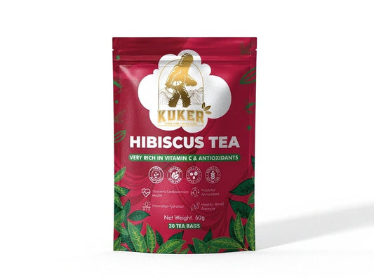 Hibiscus Tea – 30 Premium Tea Bags (50g) Caffeine-Free Herbal Infusion